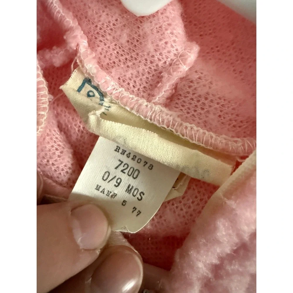 VTG Bunny Warmer Carriage suit mushroom patch‎ in pink with original dust bag